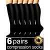NONE 6 paia di calzini a compressione - Design unisex al ginocchio con tessuto morbido e leggero, supporto a bassa pressione per infermieri, corsa,