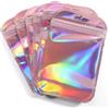 NONE 50 Pezzi Buste Autosigillanti Iridescenti Rosa Laser, Sacchetti in Plastica Richiudibili con Zip per Esposizione Gioielli e Vendita al Dettaglio