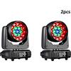 HYULIGHTS 2 pz. Fari LED professionali a testa mobile 19x15W con zoom, controllo circolare, effetto wash, RGBW 4in1, per DJ/bar, luci da palco DMX512