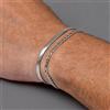 mprainbow 2 braccialetti da uomo con catena piatta, cinturino regolabile in acciaio inossidabile color argento, regalo di gioielli minimalisti unisex