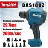 Makita DAS180 Soffiatore d'Aria Senza Fili con Ugello, Pistola per Rimozione Polvere 18V, Macchina Multifunzione per Spolverare e Gonfiare