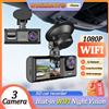 WDSZKMYF Dash Cam WiFi a 3 Canali 1080P, Videocamera per Auto con Registratore Interno, Mini Registratore Video, Dashcam a Tre Vie