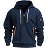 NONE Felpa con cappuccio da uomo 2026, multitasche con cerniera, casual sportiva, taglie forti, pullover ampio, alla moda, a maniche lunghe, per uomo/donna