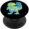 COOL DINOSAUR BIRTHDAY DESIGNS AND OUTFI 3 ANNI DINOSAURIO COMPLEANNO BIMBO DINOSAURIO 3° COMPLEANNO PopSockets PopGrip Adesivo
