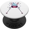 Bunny Skiing Winter Adventures Coniglio da sci con occhiali e berretto da sci Sport invernali PopSockets PopGrip Adesivo