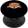 Pomeranian Puppy Lover PS Ritratto del cane del viso del primo piano del cucciolo di Pomerania PopSockets PopGrip Adesivo