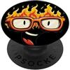 Sunglasses Outfit Divertente cartone animato occhiali con fuoco e fiamme grafica PopSockets PopGrip Adesivo