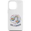 Vibrant Science Wear Custodia per iPhone 13 Pro Love Is Chemistry - Fiaschetta a forma di cuore con arcobaleno