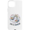 Vibrant Science Wear Custodia per iPhone 15 Plus Love Is Chemistry - Fiaschetta a forma di cuore con arcobaleno