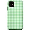 Preposh Custodia per iPhone 11 Verde Menta Gingham Preppy Estetica Girly Moda Trendy
