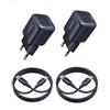 Baseus Caricatore USB C 45W, Confezione da 2 Caricatori Rapidi GaN, Alimentatore PPS PD per iPhone 17/16/15 Pro Max, Samsung Galaxy S25 Ultra/S24, iPad, MacBook, Pixel (con Cavo USB-C da 1 m)