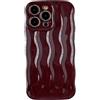 Caseative Cornice morbida con motivo a onde ricci, compatibile con custodia per iPhone (rosso, iPhone 14 Pro Max)