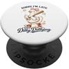 Dilly Dally Duck Designs Scusa Sono Late Dilly Dallying Baseball Duck PopSockets PopGrip Adesivo