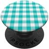 Preposh Teal Aqua Gingham Preppy Estetica Girly Moda Trendy PopSockets PopGrip Adesivo