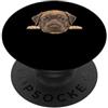 Labrador Retriever Puppy Lover PS Ritratto del viso del primo piano del cucciolo di Labrador Retriever nero del bambino PopSockets PopGrip Adesivo