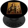 Icona di Santa Giovanna d'Arco Elegante icona cattolica di Santa Giovanna d'Arco PopSockets PopGrip Adesivo