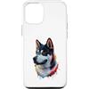 Akita Puppy Lover PS Custodia per iPhone 12/12 Pro Akita Colorato Splatter Art Acquerello dipinto