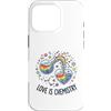 Vibrant Science Wear Custodia per iPhone 16 Pro Love Is Chemistry - Fiaschetta a forma di cuore con arcobaleno