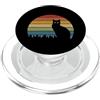 Kitten little cat devil pet tomcat evil Occhi di gatto con sfondo vintage strisce PopSockets PopGrip per MagSafe
