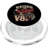 Vinyl And V8s Apparel Sollevato su vinile e V8s Classic Car Music Lover Retro PopSockets PopGrip per MagSafe