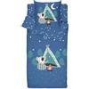 Bleu Calin Caradou® Set di lenzuola per bambini Koala, 3 pezzi, senza piumino, 90 x 190 cm, cotone, blu