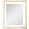 Mattfy - Specchio da parete, modello Victoria, pratico e funzionale, finitura in bianco e cambria, include raccordi, dimensioni: 75 cm (altezza) x 90 cm (larghezza) x 3,5 cm (profondità)