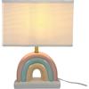 Relaxdays Lampada da Tavolo Arcobaleno, Tessuto & Ceramica, 37 x 28 x 15 cm, cameretta