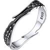 Silvora Anello da Donna Anello a Forma Piuma in Argento Sterling Anello con Taglio a Diamante S925 Personalizzabile Gioielli Scintillanti Confezione Regalo