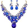 Clearine Donna Parure gioielli-Boemo Boho lacrima Marquise Farfalla Filigrana Collana Ciondola gli orecchini Set Royal Blu Oro-fondo