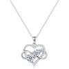 Joomia Collana per Donne-Collana con Moissanite,Pendente Cuore con Simbolo Infinito-con Certificato, Argento 925 Puro,Taglio a Plasma, Catenina Regolabile 50cm,Adeguata per:Festa/Appuntamento/Uso Quotidiano