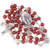 Nazareth Store Rosario con perline in pietra naturale con ciondolo a forma di cuore in resina epossidica miracolosa, regalo cristiano, 21 inches, Pietra, Diaspro oro arenarie pietre solari avventurina