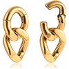 Vankula Peso Lobo Pesi Orecchie ear weights dilatatori Catena in Acciaio inossidabile lobi piercing espansori Gioielli Uomo Donna 6mm(2G) Oro