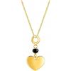 Sakrami Collana in Oro 9KT con Cuore e Pietra - Gioiello Romantico ed Elegante per Donna, Ragazza - Idea Regalo per Compleanno, Anniversario, Comunione, Cresima, San Valentino, Natale