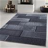 Carpetsale24 Tappeto per Soggiorno 80x150 cm Nero, Design astratto a quadri - Tappeto a Pelo Corto per Corridoio, Cucina, Sala da Pranzo e Camera da Letto, Morbido