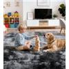 MARATIP Tappeto morbido per il salotto, grande, moderno, ideale per le ragazze, morbido e soffice, per la camera da letto, grigio scuro, 160 x 230 cm