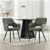 Ya-Home Set di 2 Sedie da Pranzo Moderne Sedie da Cucina in Tessuto Sedie da Salotto con Gambe in Metallo Sedie Imbottite per Soggiorno/Camera da Letto/Ristorante, Verde