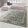 Teppich-Traum Tappeto Moderno Soggiorno Design Floreale Orientale in Beige su Sfondo Nero Dimensione 160_x_230_cm
