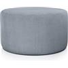 Deshome Eos - Pouf poggiapiedi rotondo Ø 80 cm stoffa Idrorepellente: Pouf divano soggiorno camera da letto, Pouffe salotto Carta Da Zucchero