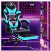 ALFORDSON Sedia Gaming Massaggiante, Sedia Professionale Gamer con Cuscino Lombare & Poggiatesta, Ergonomico Poltrona da Ufficio Schienale Regolabile 90-150°, Portata 180 kg, Similpelle(Ciana)