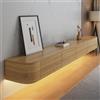Coubird Mobile TV sospeso a parete Marrone Mensole TV galleggianti con luce LED, Ante e Cassetto Moderno Mobile Intrattenimento Media Console TV con Deposito per Soggiorno (160cm/63in)