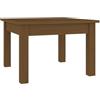 hliofuir Tavolino da caffè marrone miele, 45 x 45 x 30 cm, in legno massiccio di pino, piccolo tavolino quadrato per soggiorno e salotto, tavolo in legno rustico dal design minimalista