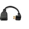 System-S Cavo HDMI 1.4, 17 cm, mini maschio a presa standard, adattatore ad angolo, nero