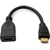 SYSTEM-S Cavo HDMI 1.4 da 17 cm Mini maschio a femmina standard adattatore in nero