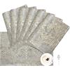 TOPLUXE Tovagliette Jacquard Damascato Lavabili Set di 6 Grigio Chiaro