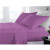 BANZAII TEXTILE INNOVATOR ONLINE Banzaii Completo Lenzuola Matrimoniale Maxi 100% Puro Cotone Alta qualità Made in Italy (per materassi 180 cm, altezza fino a 30 cm) Lilla