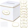 WERNNSAI Scatola per posta di matrimonio, con fessura, 25 x 25 x 25 x 25 cm, per ricevimenti di nozze, compleanni, lauree, sposi o baby shower, colore bianco