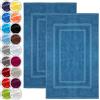 NatureMark Set di 2 Tappeti da Bagno 50x80 cm - Cotone Spugna 800 g/m² - Tappeti Bagno Spessi e Altamente Assorbenti - Asciugatura Rapida - Senza Base in Gomma - Blu Reale