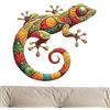 lisutupode Gecko, decorazione da parete in metallo, decorazione da parete, decorazione da parete, decorazione per esterni, scultura in ferro impermeabile, decorazione colorata per la casa