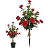 Generico Piante Finte da Esterno - Camelie con da Terra per Decorazioni Primaverili - Albero Finto per Portico - per esterno patio cortile paesaggio casa ufficio regalo donna