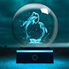 YATOSEEN Sfera di Cristallo Delfino 3D con Luce Notturna Multicolore, Cristallo K9 Modello di Mini Delfino Animale Marino, Regalo per Bambini Amici Coppia Festa di Compleanno